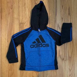 Boys zip up Adidas hoodie